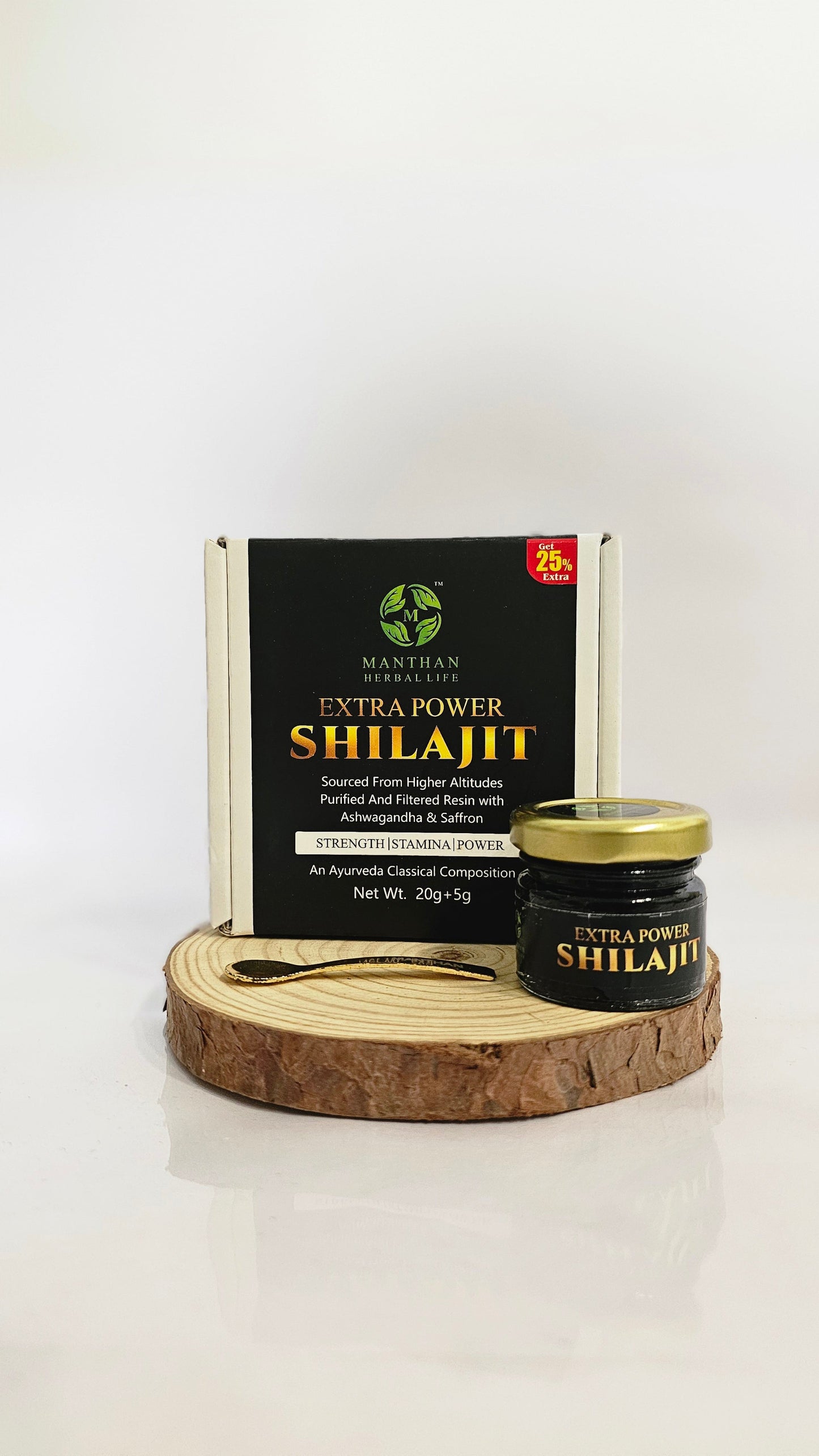 Manthan Herbal Life Extra Power Shilajit.